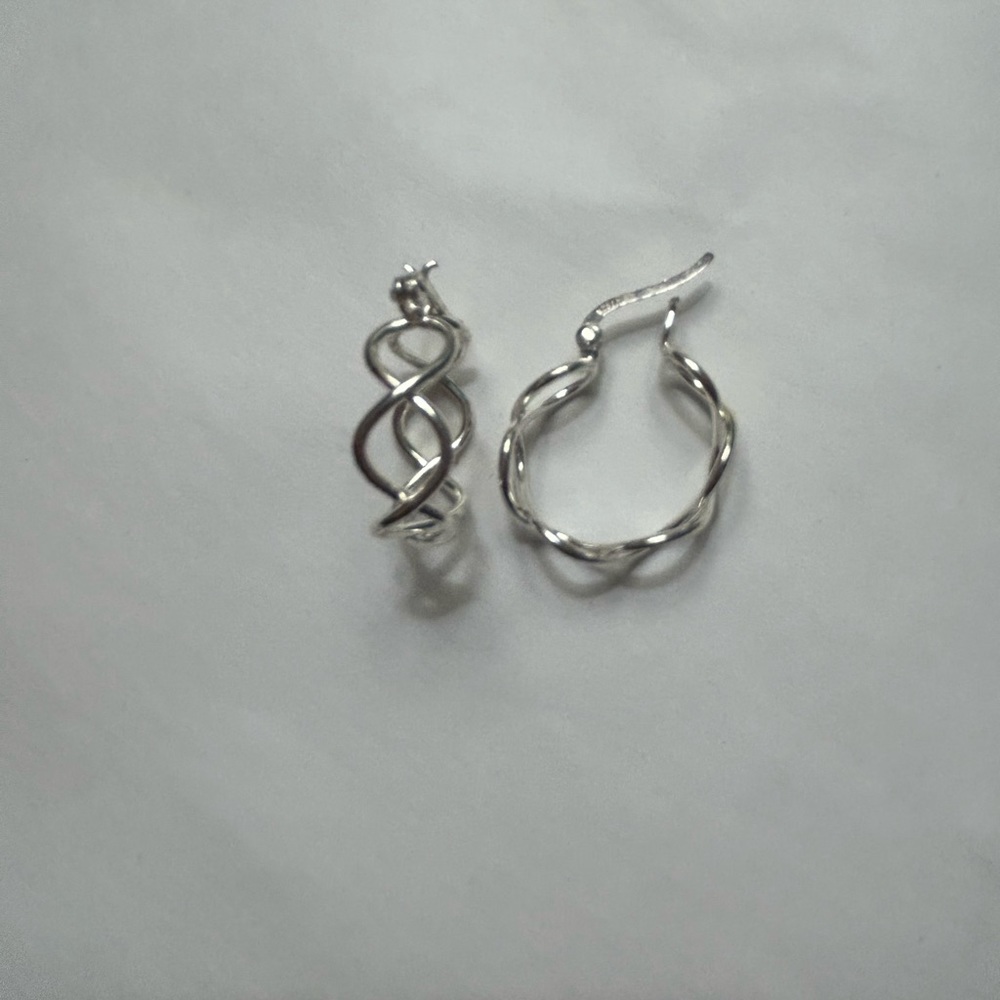 New silver hoop earrings